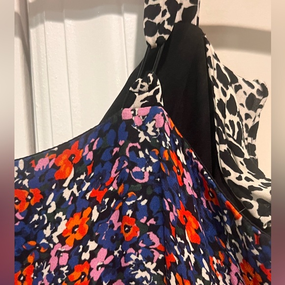 Parker Mixed Pattern Ruffle Dress Size 0 - Picture 9 of 11